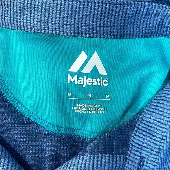 Majestic Blue Polo Shirt with Embroidered mariners Detail medium - Picture 6 of 7